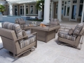 Dover Woven Chat Set with Fire Pit, Oyster