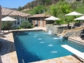 Pool with Spa Overflow, Slide and Water features