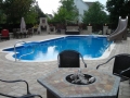 Fiberglass Inground Pool with Slide and Basketball Hoops